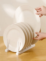 support assiettes blanc moderne rangement vaisselle cuisine organiser stockage multifonction plastique