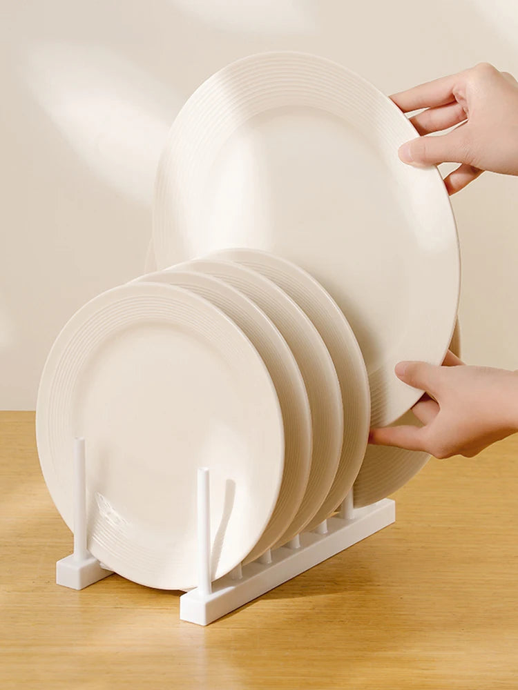 support assiettes blanc moderne rangement vaisselle cuisine organiser stockage multifonction plastique
