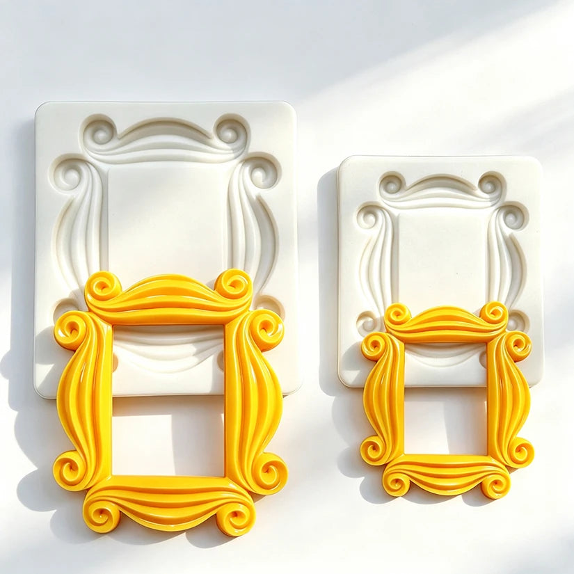 cadres photo silicone doré blanc baroques classiques moules deco fondant cupcakes gâteaux