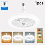 ventilateur moderne lampe led blanc télécommande variateur intensitéintérieur chambre salon