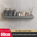 étagère murale moderne gris métallisé clips serviettes bouteilles cosmétiques flacons parfum brosse électrique 30cm