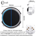 interrupteur tactile mural moderne 86mm noir bleu clair finition brillante