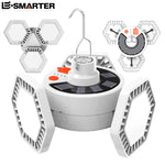 lampe solaire led rechargeable usb triple pliage crochet minimaliste hexagonal ventilation blanc moderne