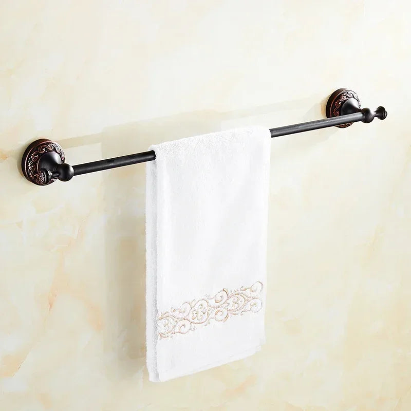 accessoires salle bain bronze noir classique porte serviettes savon papier hygiénique toilettage métal finition