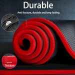 tapis fitness noir rouge rayures horizontales surface rugueuse moderne épais 15mm