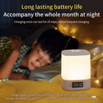 lampe chevet gris clair motif soleil rechargeable usb horloge tactile moderne veilleuse chambre enfant