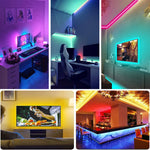 ruban led multicolore moderne télécommande 44 touches adhésif guide chambre salon deco fête