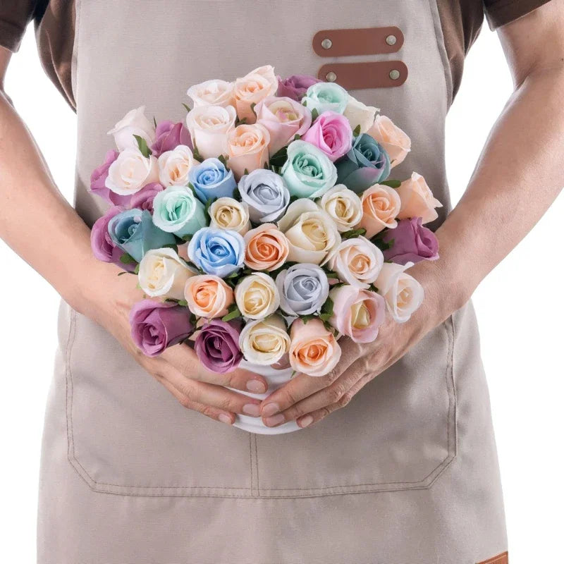 décoration intérieure bouquet roses artificielles blanc rose bleu violet classesiques feuilles verte mariage anniversaire