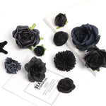 fleurs artificielles noires roses pivoines classiques intérieures décoration anniversaire baby shower événements