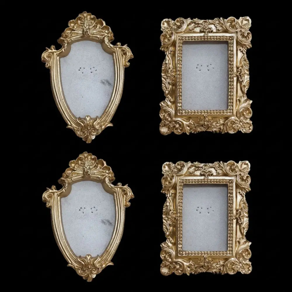 cadres photo vintage ornementés floral relief baroque rétro dorés posables