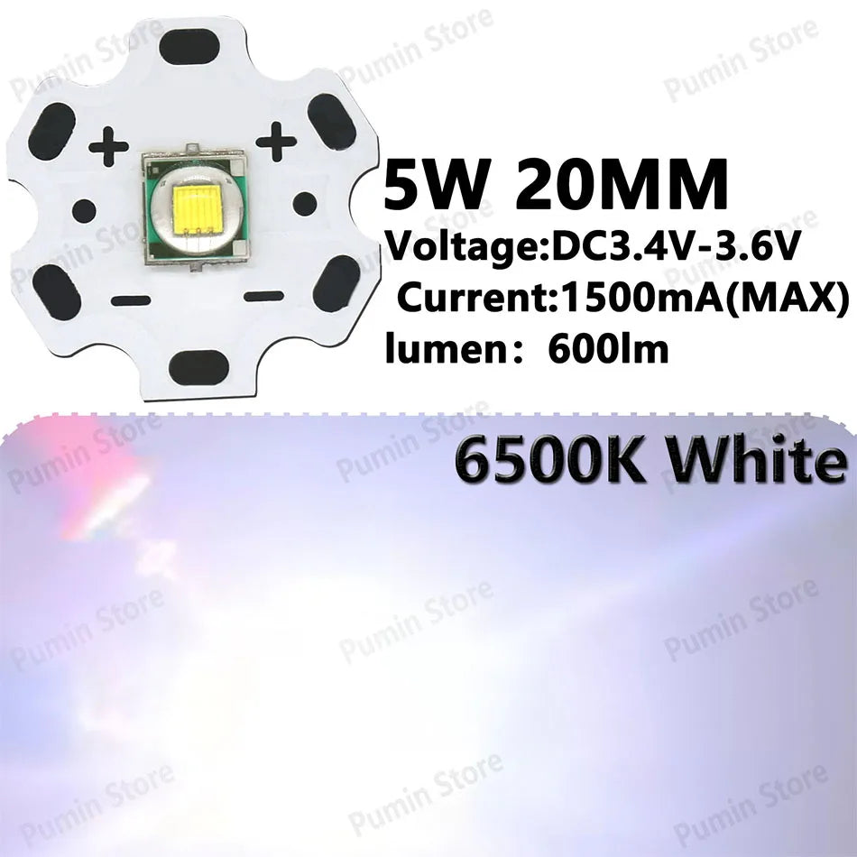 LED haute puissance 1W 3W 5W 10W blanc froide 16mm 20mm éclairage vélo phare