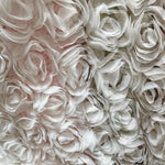 ruban forme roses tissu semi transparent polyester décoration robe mariée occasionnelle romantique blanc roseclair