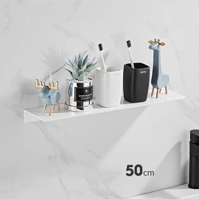 étagères murales modernes or noir blanc aluminium adhésives salle bain minimaliste 30 40 50cm
