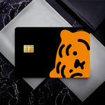 carte crédit imperméable ours motif minimaliste adhésif noir orange simple