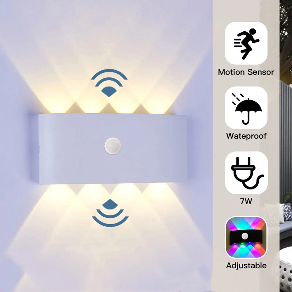 Applique murale LED avec détecteur de mouvement en aluminium