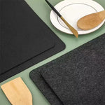 tapis protection cuisine noir résistant chaleur adhésif 44x30cm moderne antidérapant