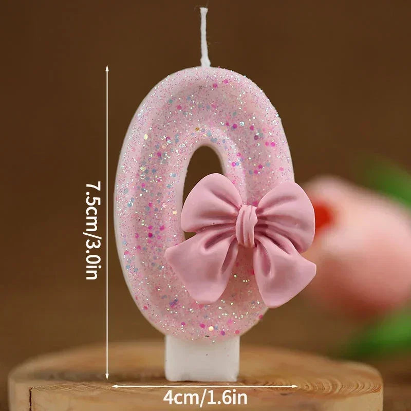 décoration anniversaire fille bougie chiffre rose pailletée brillante festive numérotée