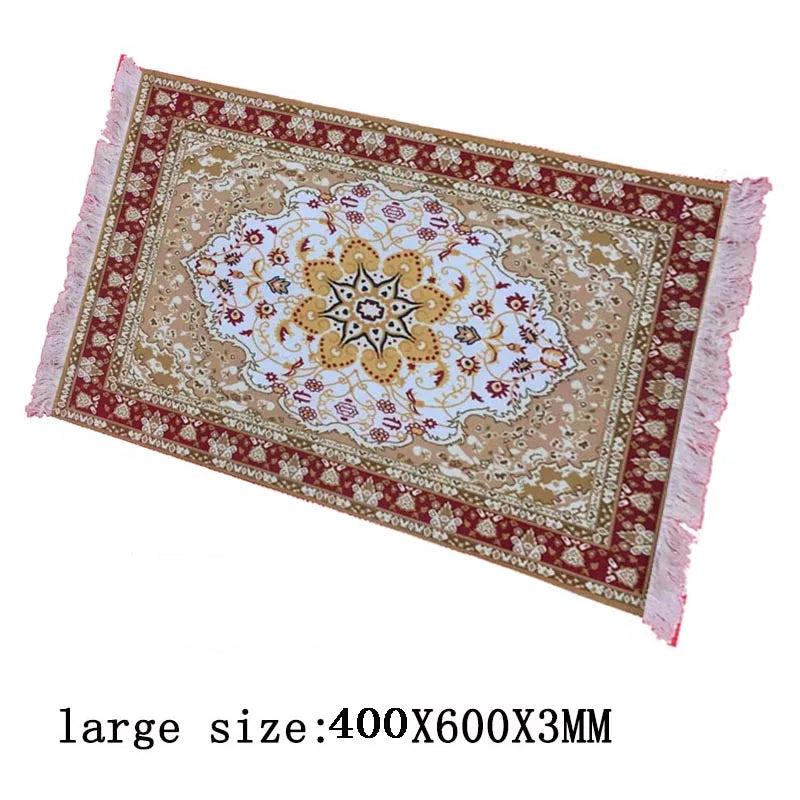 tapis persan ornements floraux rouge beige bleu doré traditionnel grande taille