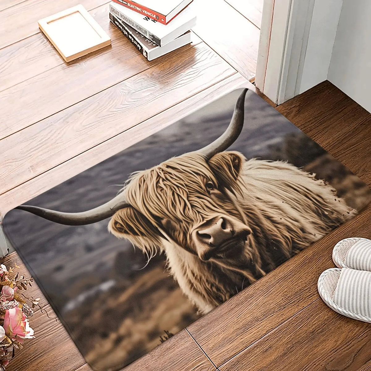 tapis sol moderne arachnide loup vache gris noir beige blanc