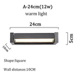 lampe murale extérieure led moderne réglable ip65 noir jaune chaud 2492000lm