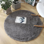 tapis rond uni fourré moderne blanc vert marron beige antidérapant intérieur salon chambrehôtel