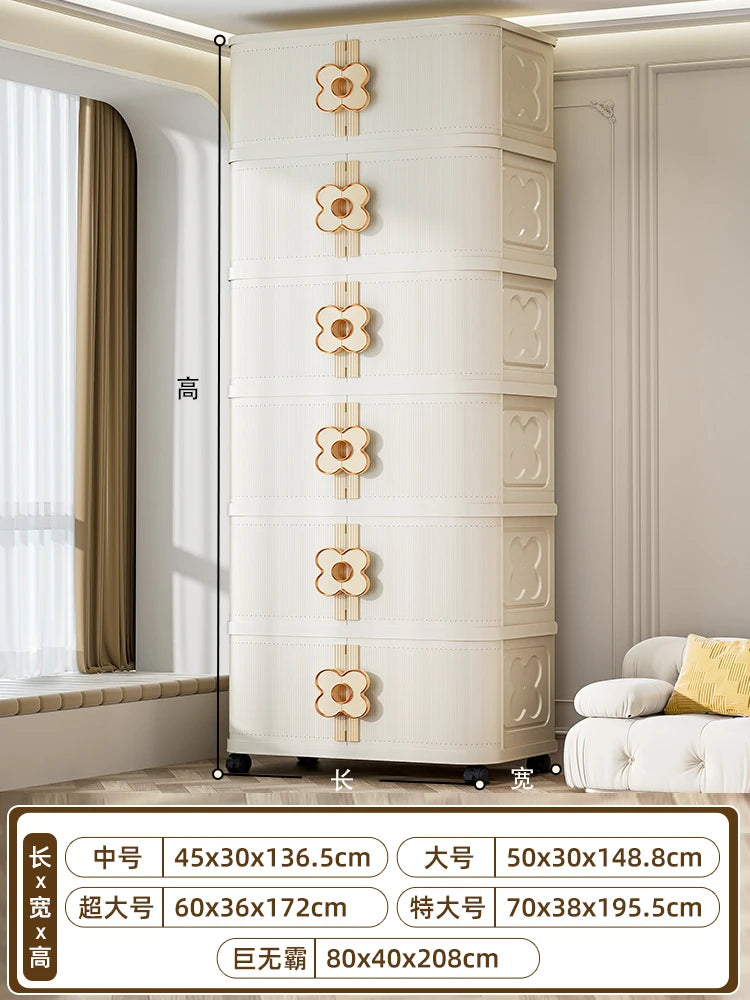 meuble rangement moderne armoire beige clair grille dimensions roulettes 45x30x71.9cm