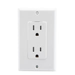 prise électrique moderne places blanc noir 15A 20A vis fixations