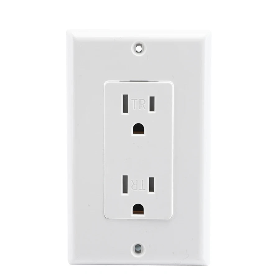 prise électrique moderne places blanc noir 15A 20A vis fixations