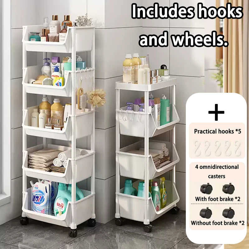 chariot rangement blanc moderne roulettes crochets multifonctionnels rechargeable portable organisateur cuisine