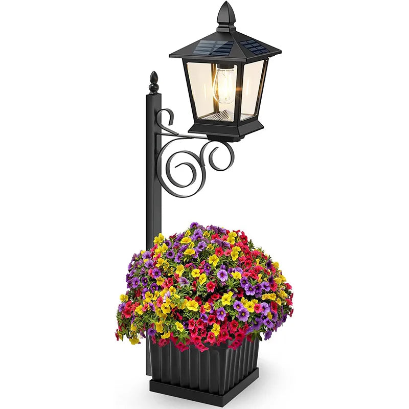 pot fleurs solaires led mural extérieur moderne ornements transparent vintage