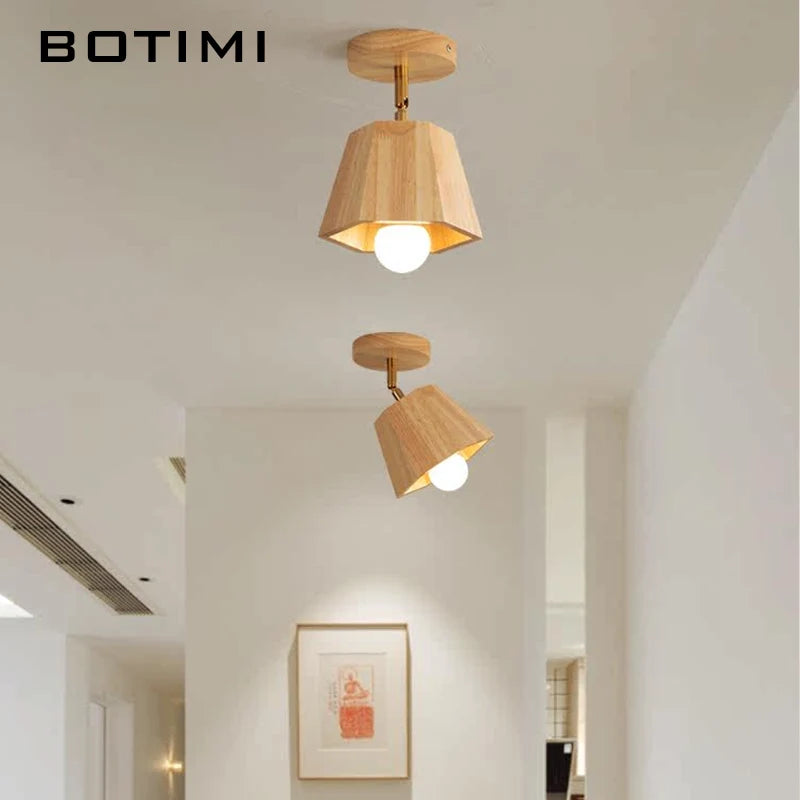 spots lumineux bois massif led moderne finition brillante éclairage quotidien murale 220v scandinave