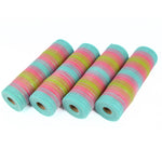 ruban filet polyester rayures horizontales rose bleu vert clair moderne 10 pouces large 10
