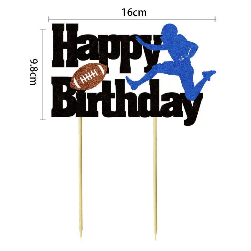 décoration gâteau lettres sports icônes happy birthday musique fête pique