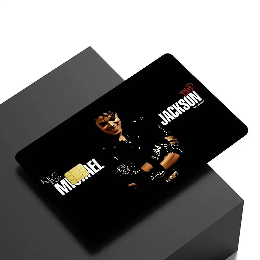 protection carte bancaire stickers michael jackson noir signature adhésifs réutilisables moderne waterproof echangement