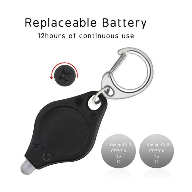 lampe poche portable mini led porte cle usb noir bouton pression