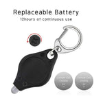 lampe poche portable mini led porte cle usb noir bouton pression
