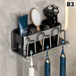 porte brosses dents argenté bleu blanc moderne crème brosse toilette rasoir électrique maquillage tasse