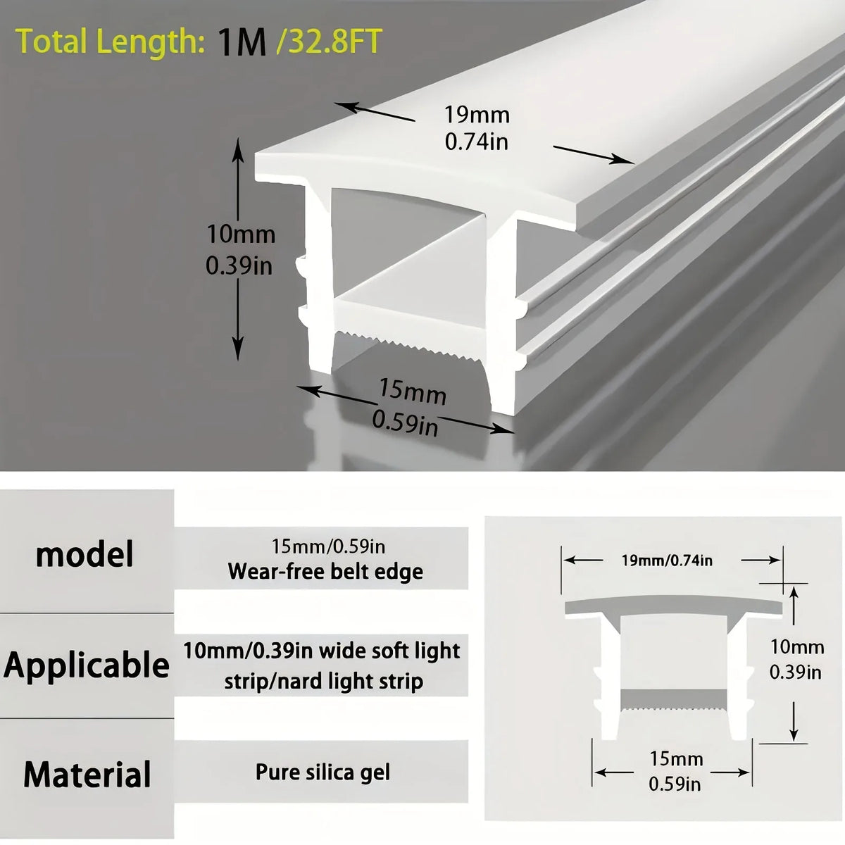 couverture silicone ruban led blanc moderne adhésif doux contemporain 1000cm 100cm 200cm