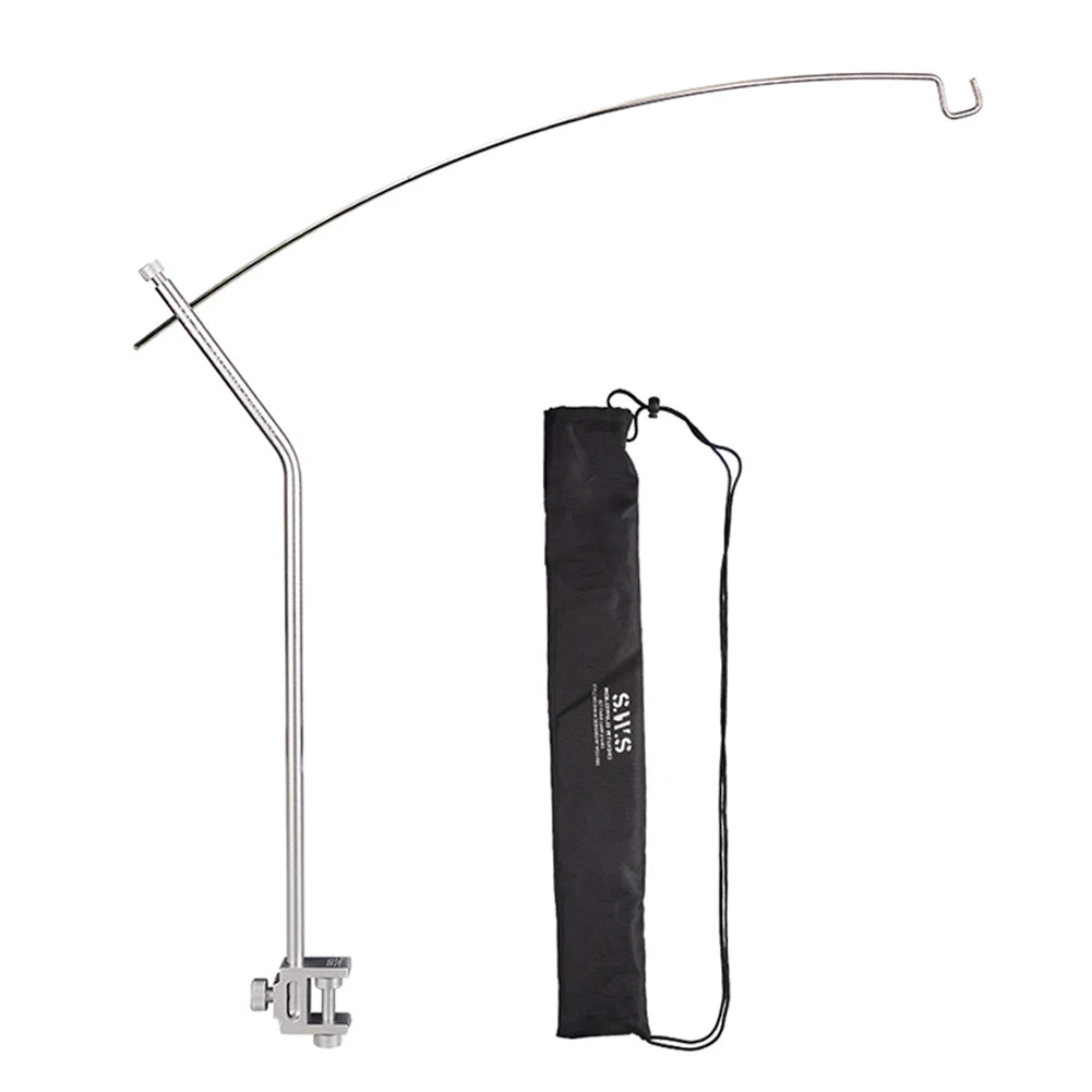 support lampe suspendue aluminium argenté moderne clips noir transport sac