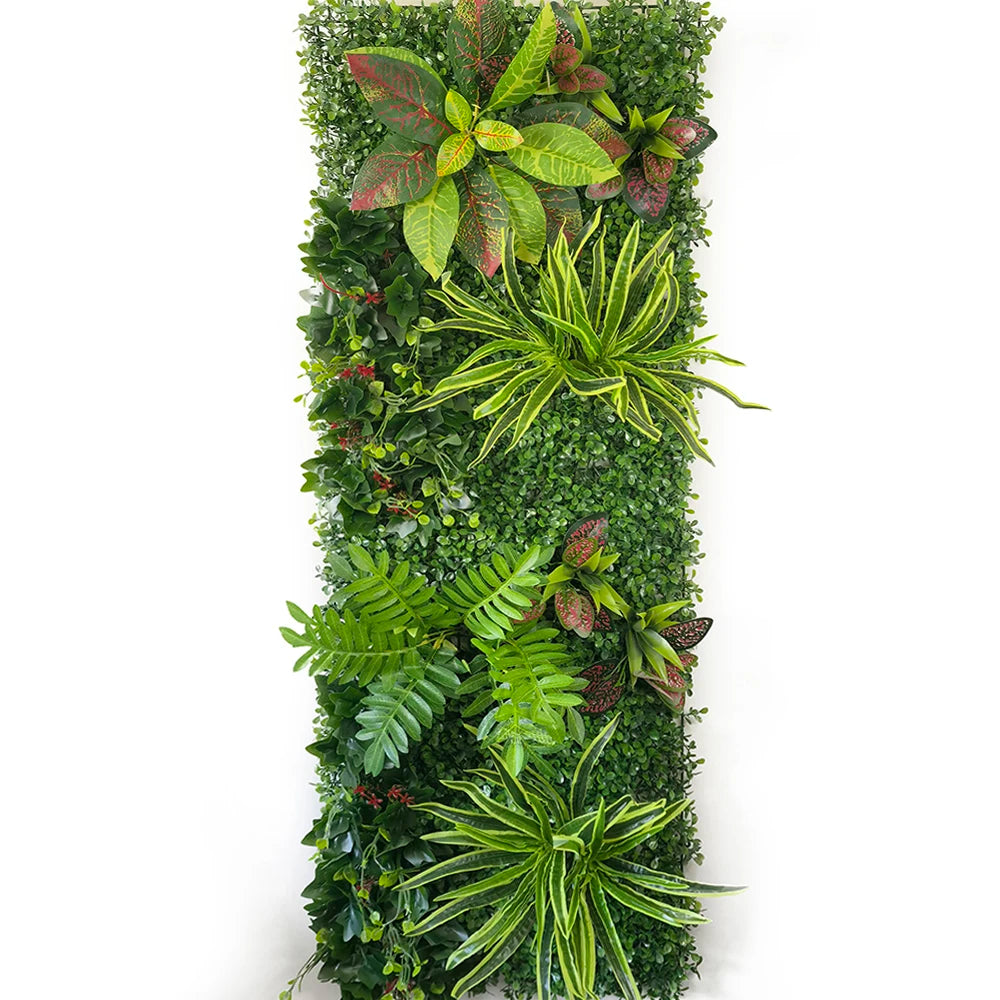panneau végétal mural plante artificielle herbe décorative jardin extérieur moderne vert rouge blanc