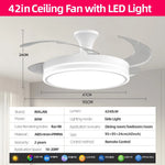 ventilateur blanc moderne vitesses lumière tricolore led télécommande