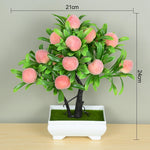 petit bonsaï artificiel plante pot blanc décoratif maison jardin fleurs roses vertes