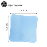 serviettes papier colorées anniversaire enfants fêtes simple bleu rose rouge noir vert jaune violet