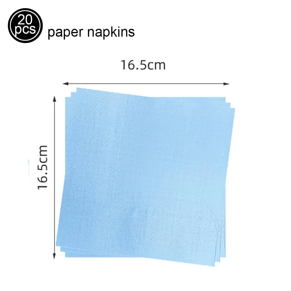 serviettes papier colorées anniversaire enfants fêtes simple bleu rose rouge noir vert jaune violet