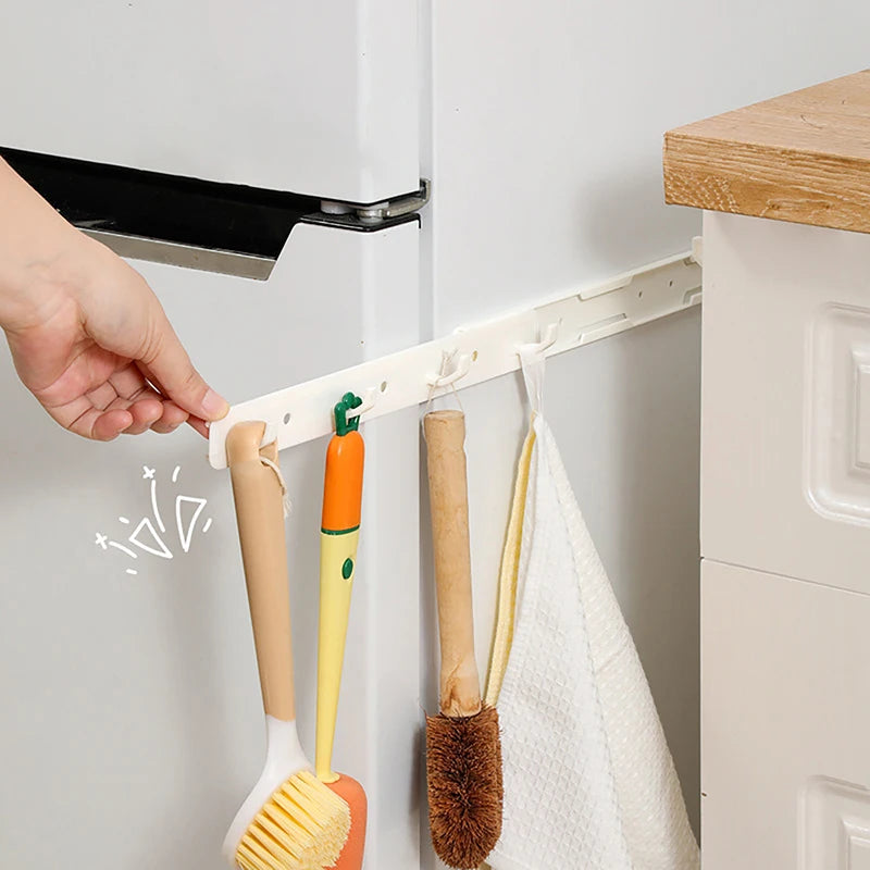 porte ustensiles rétractable blanc moderne clips serviette éponge brosses couteau scies cuisine minimaliste