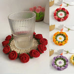 tapis table bouquet roses panier motifs fleuris artisanal main d'œuvre respectueux environnement