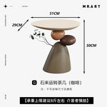 table d'appoint moderne sculptural beige clair marron foncé