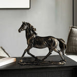 statuette cheval doré ornée strass art déco maison feng shui cadeau anniversaire noël pâques