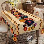nappe boho chic ethnique motifs géométriques couleurs vives imperméable réutilisable machine clips tableextérieurintérieur