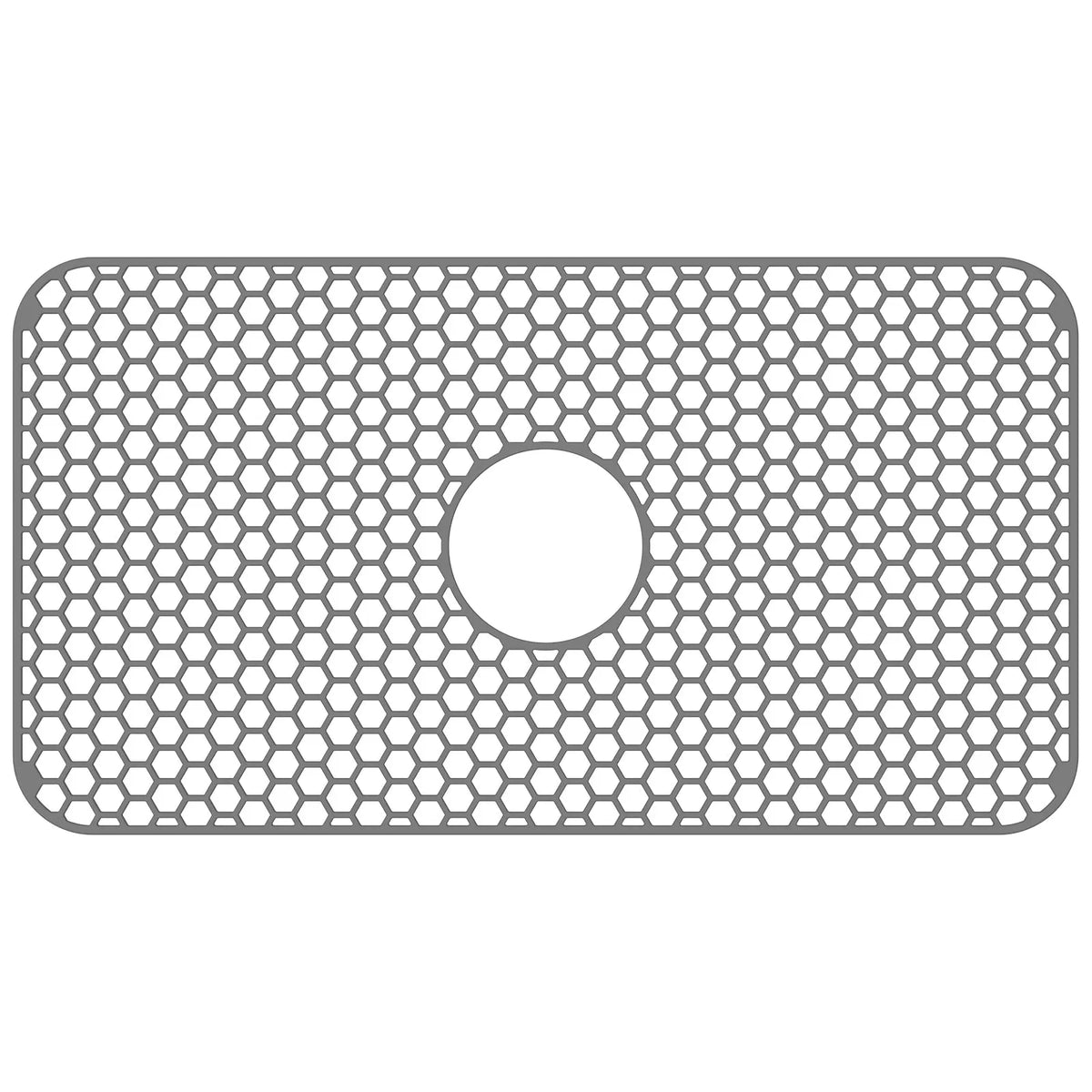 tapis protection évier silicone gris moderne antidérapant nid d'abeille hexagonal central respectueux environnement cuisine